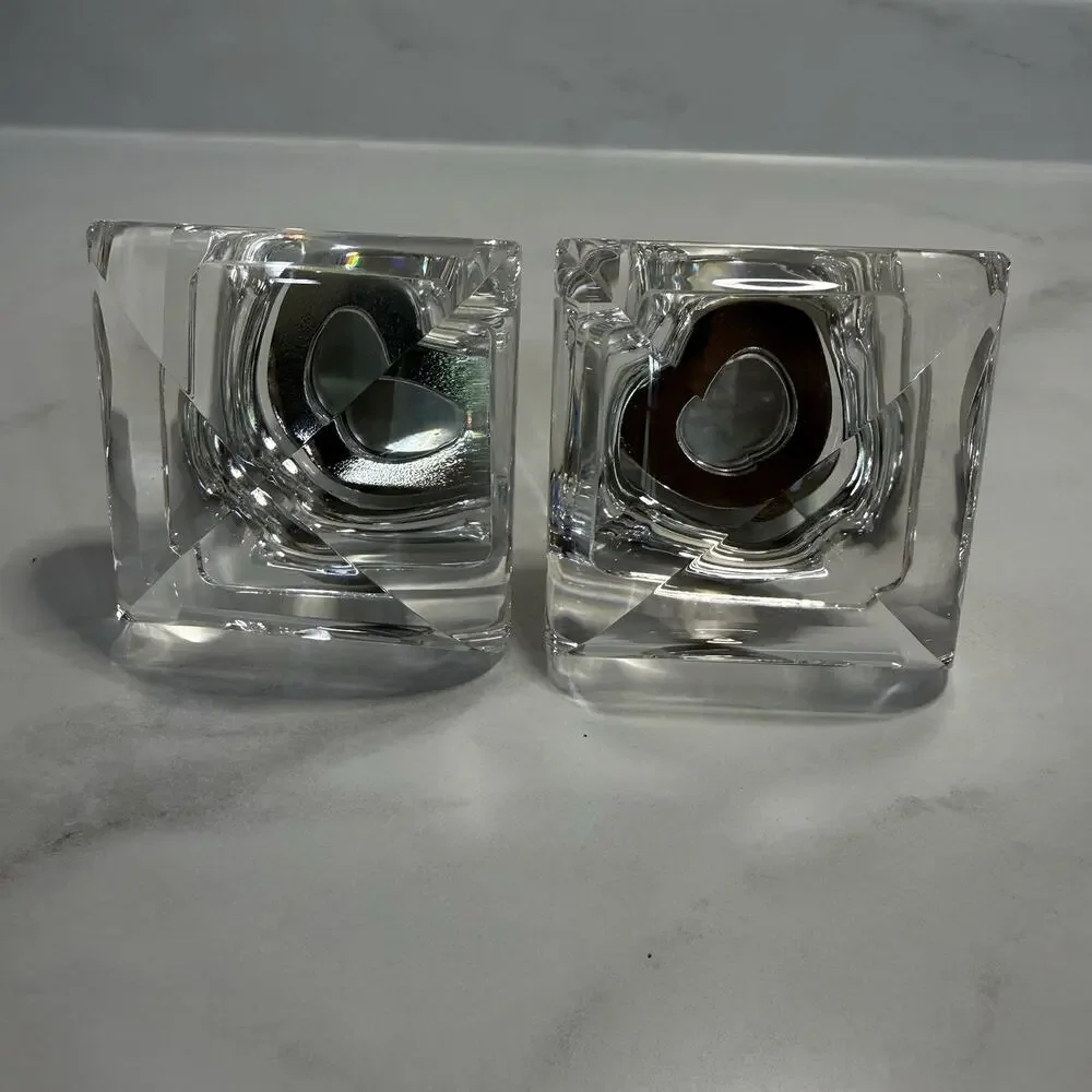 Pottery Barn Glass Square Rod Finial S/2 1.25